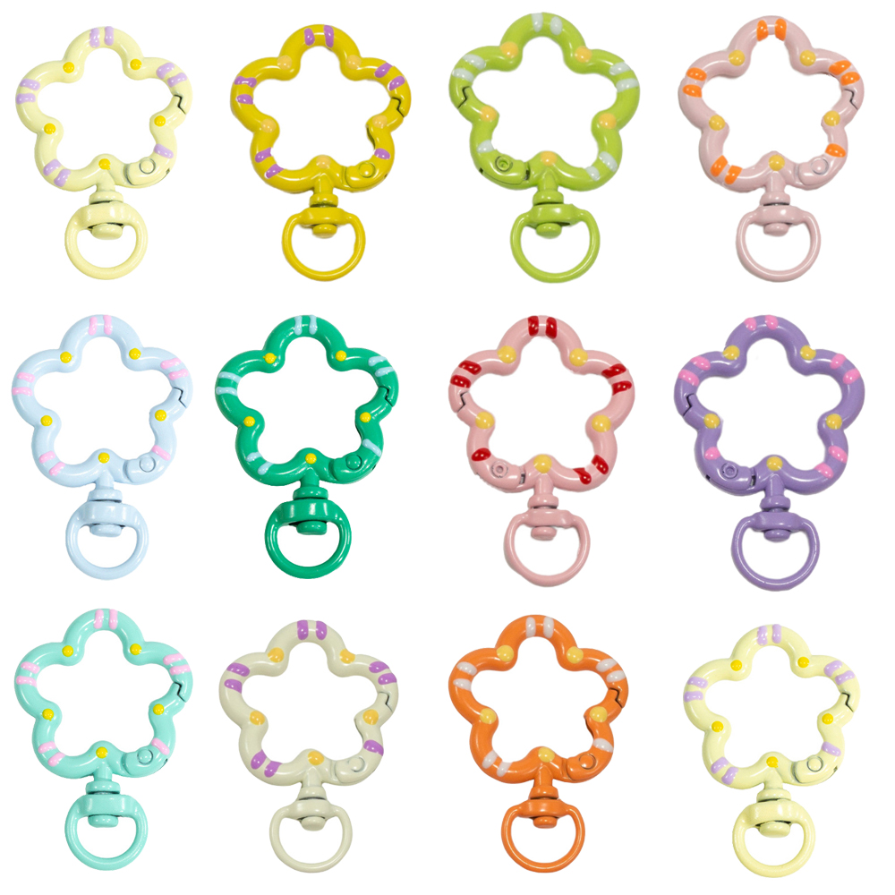 Jewelry Making Hardware - 5pcs Flower Metal Lobster Claw Clasps
