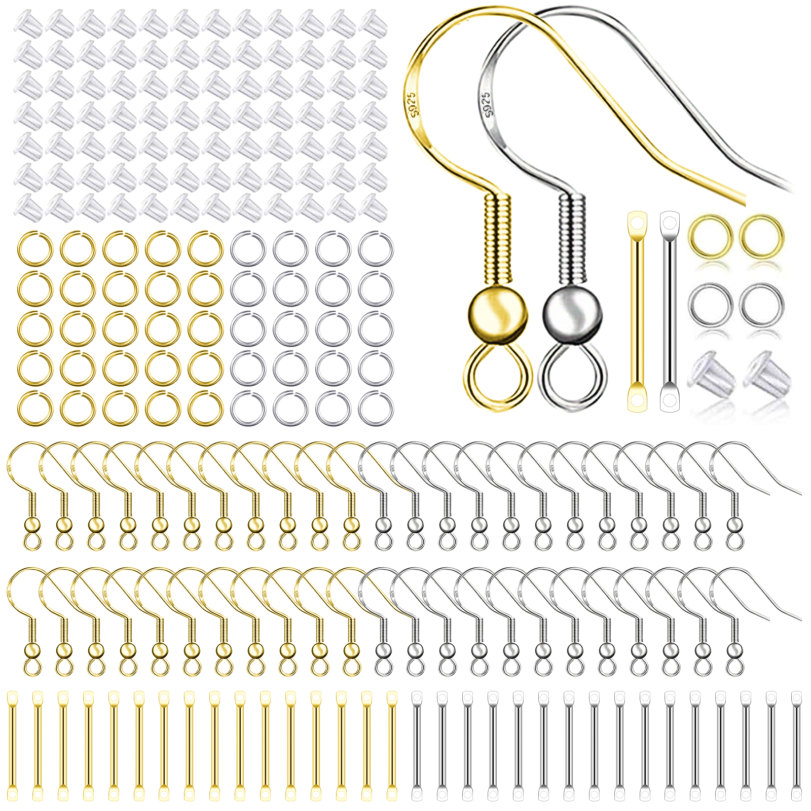 Jewelry Making Kit - 925 Silver/Gold Plated Earring Hooks for