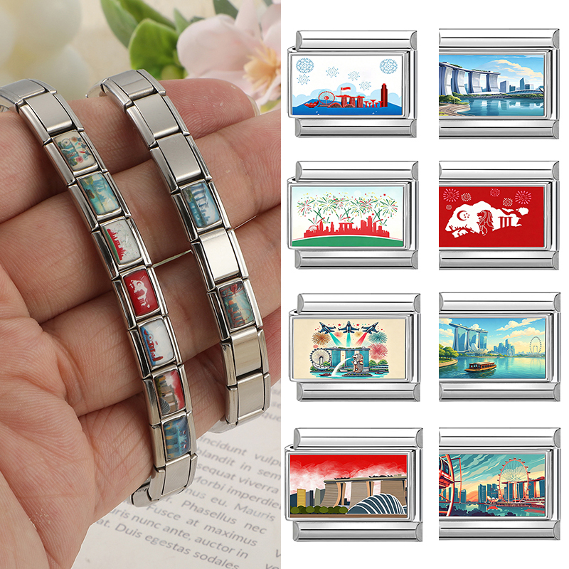 Jewelry Making Singapore - Fashion Singapore National Day Italian Charm