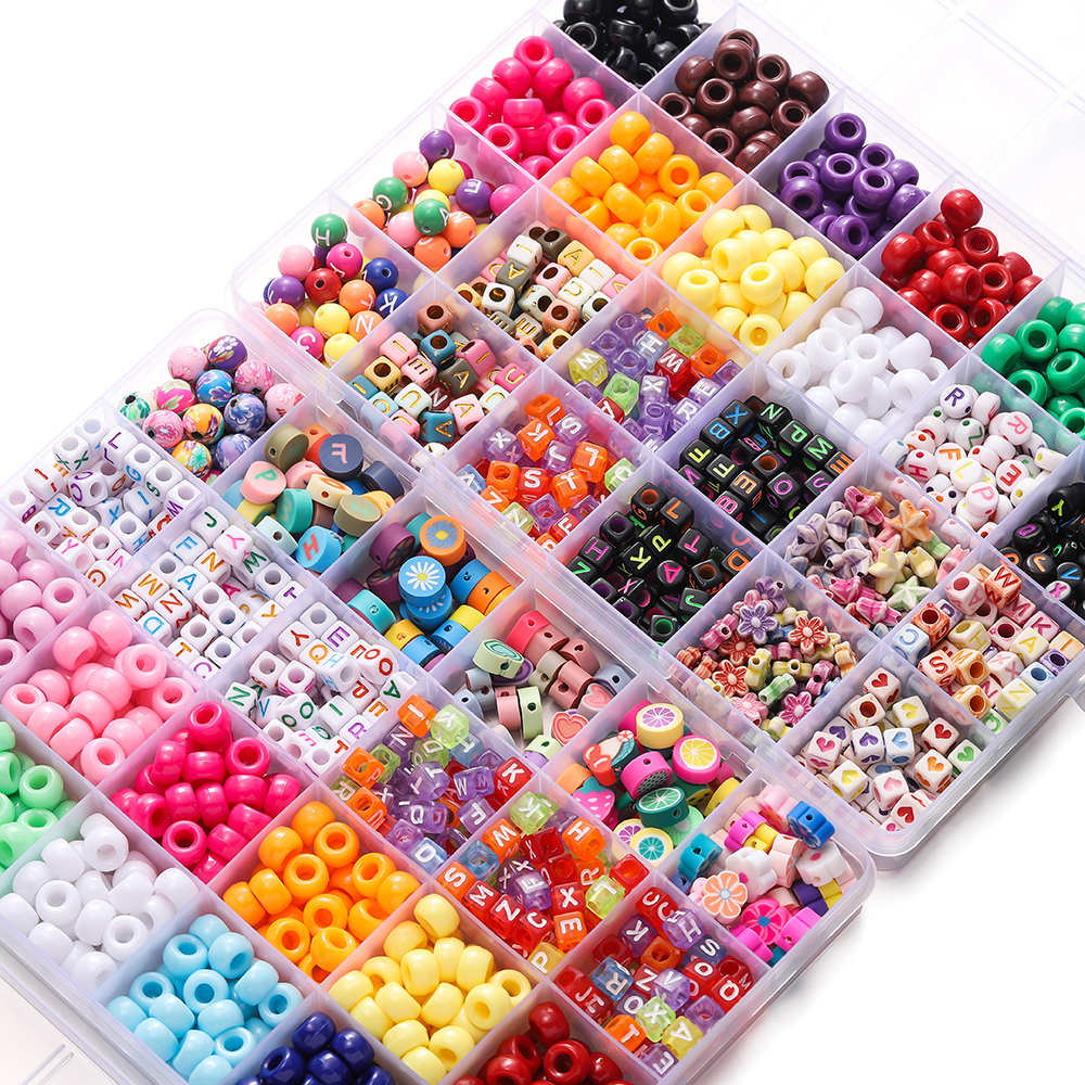 Jewelry Making Party - 680pcs/Box Colorful Acrylic Pony Bead Square