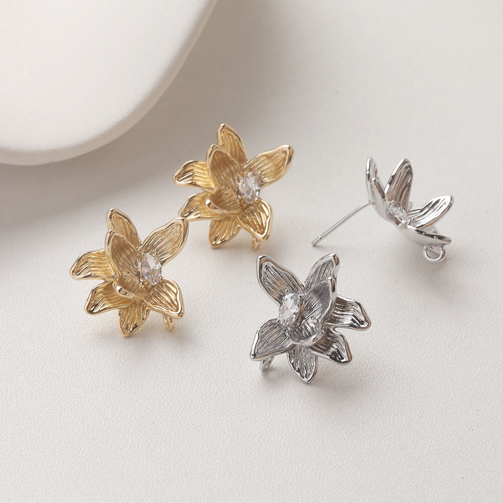 Jewelry Making Earring Supplies - 4PCS Dainty Flower Ear Studs Earrings