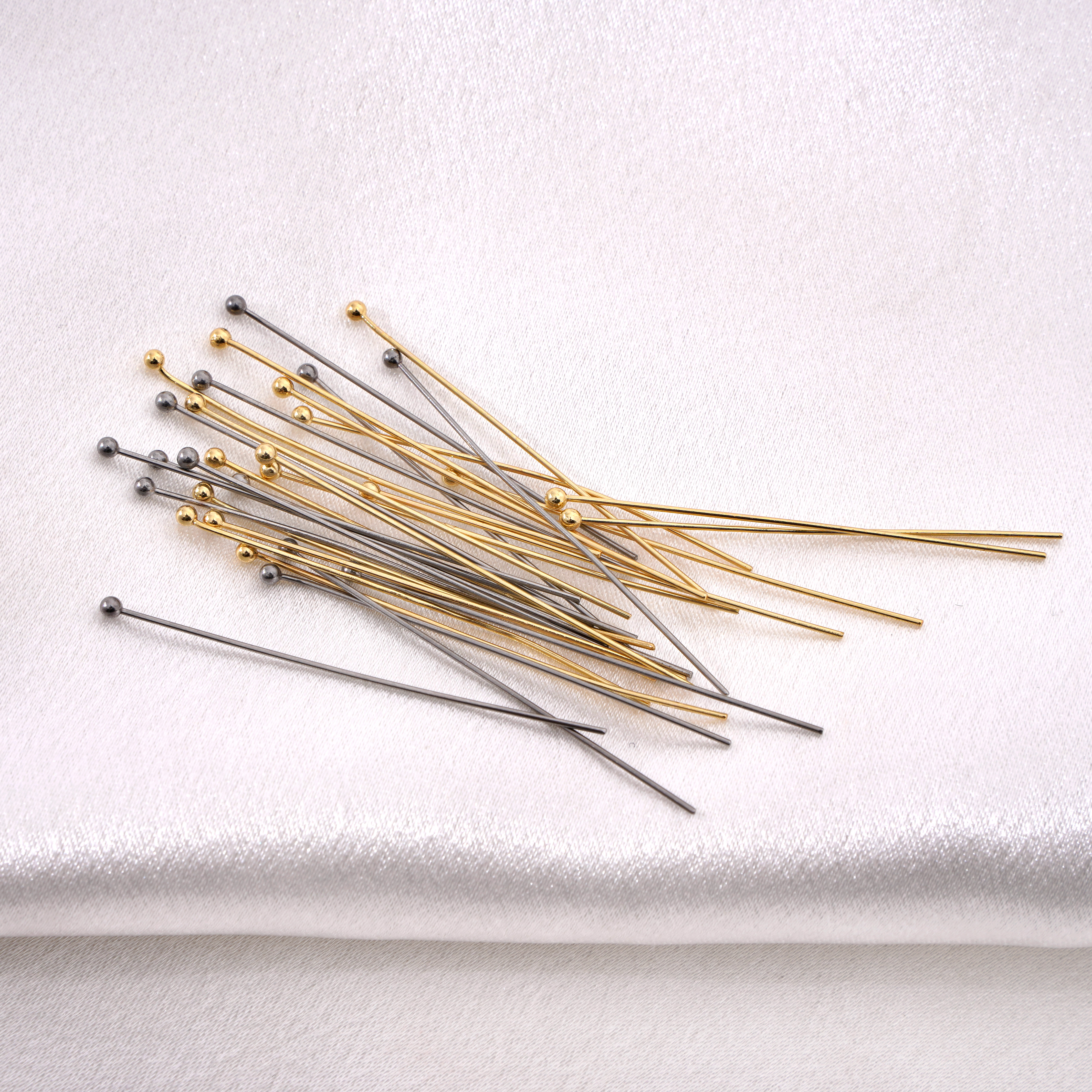 Jewelry Making Earring Supplies - 50-100pcs Stainless Steel Rhodium/Gold Color Ball