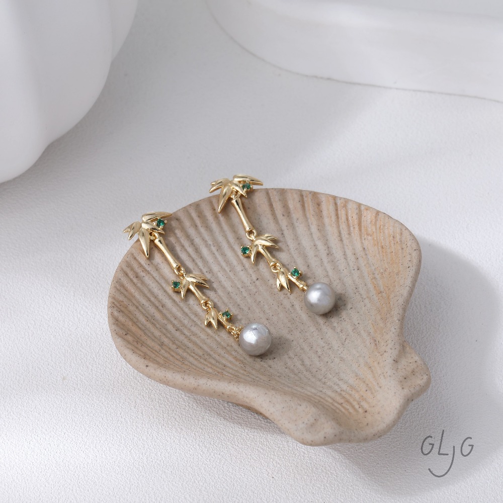 2PCS Bamboo Design Ear Studs B – Jewelry Making Earring Supplies recenzja i cena