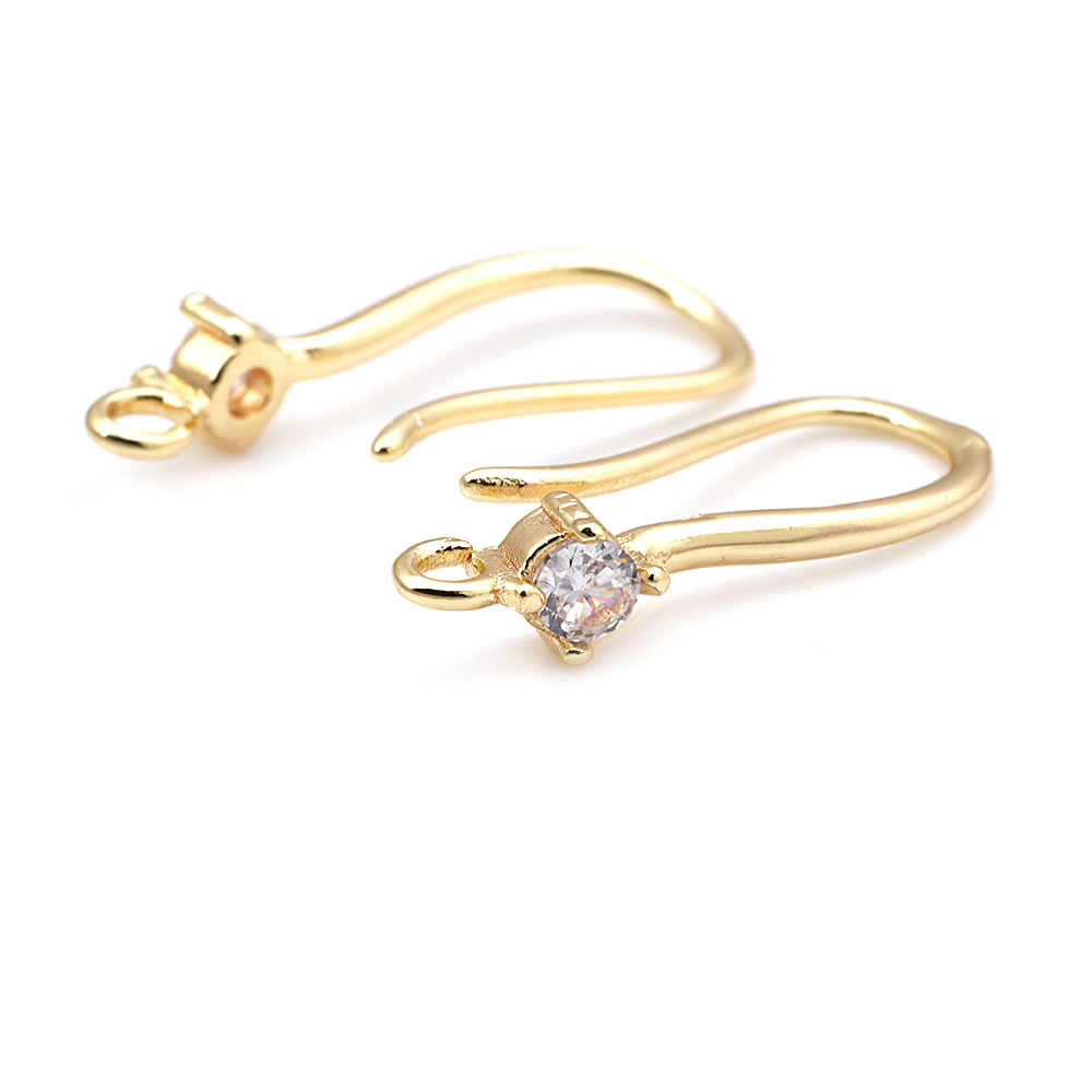 18K Gold Color Brass with Zirc – Jewelry Making Earring Supplies recenzja i cena