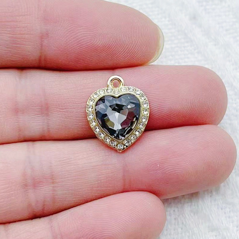 10pcs heart-shaped inlaid colo – Jewelry Making Party recenzja i cena