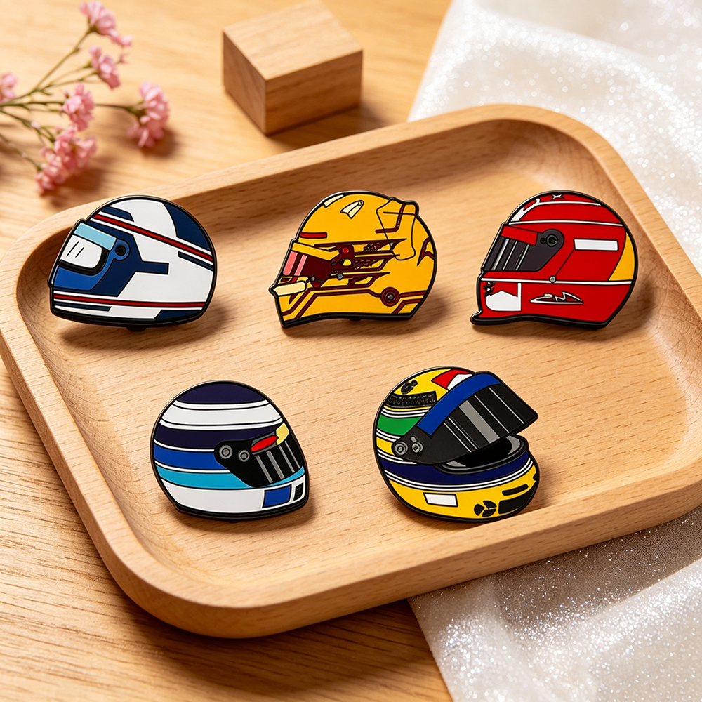 5pcs Racing Helmet Enamel Pin  – Jewelry Making Kit recenzja i cena