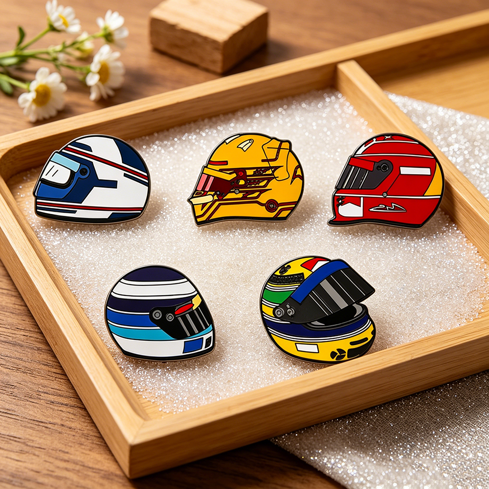 5pcs Racing Helmet Enamel Pin  – Jewelry Making Kit recenzja i cena