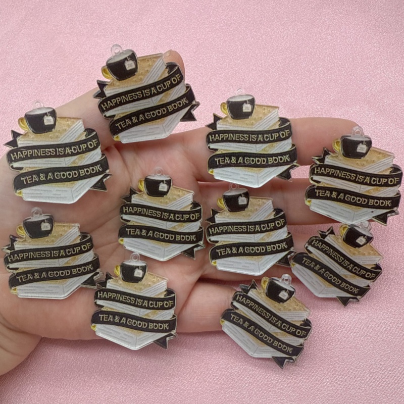 10pcs acrylic book coffee quot – Jewelry Making Quotes recenzja i cena