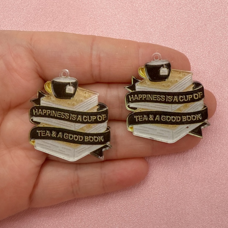 10pcs acrylic book coffee quot – Jewelry Making Quotes recenzja i cena