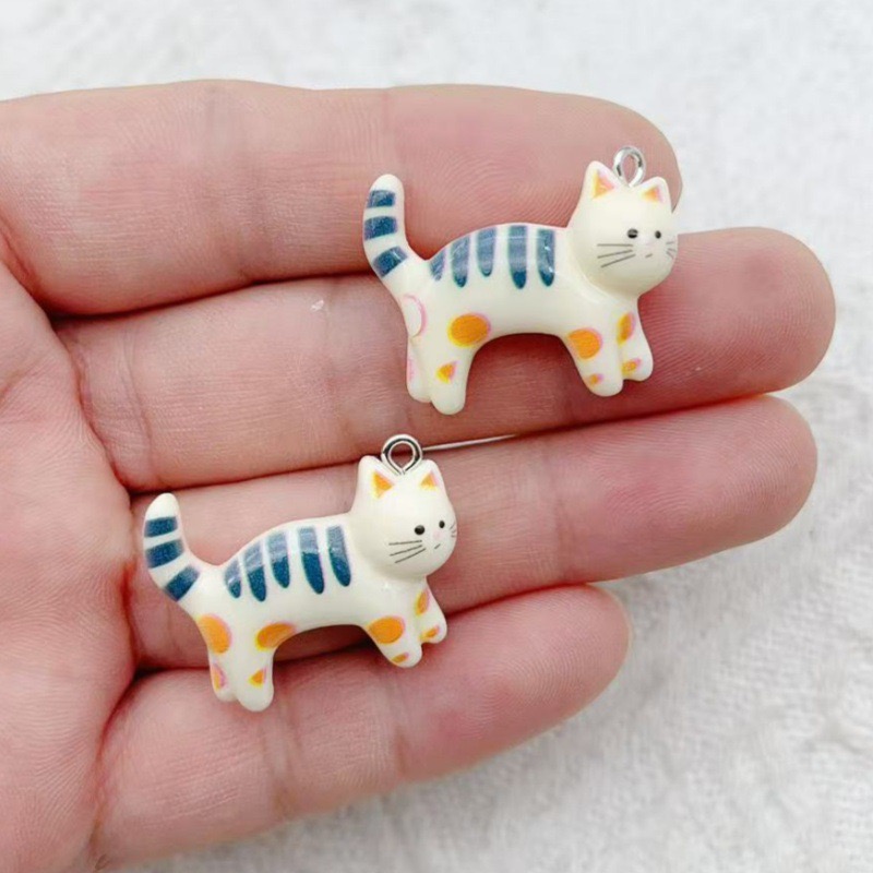 10pcs resin cartoon cat animal – Jewelry Making Party recenzja i cena