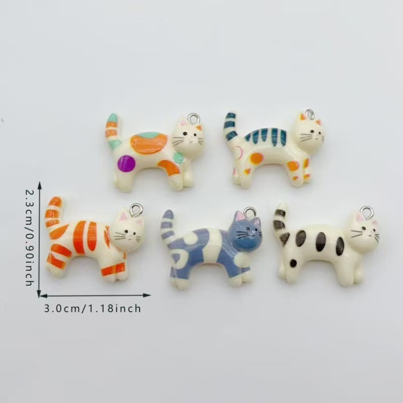 10pcs resin cartoon cat animal – Jewelry Making Party recenzja i cena