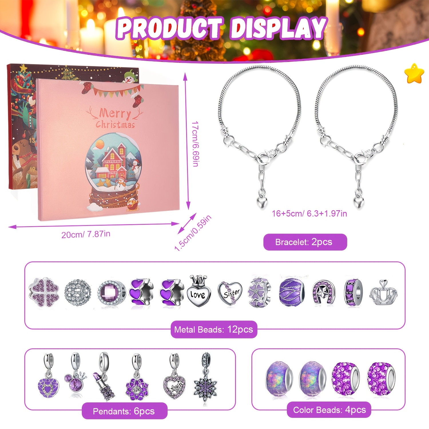 Christmas purple beads DIY jew – Jewelry Making Kit recenzja i cena