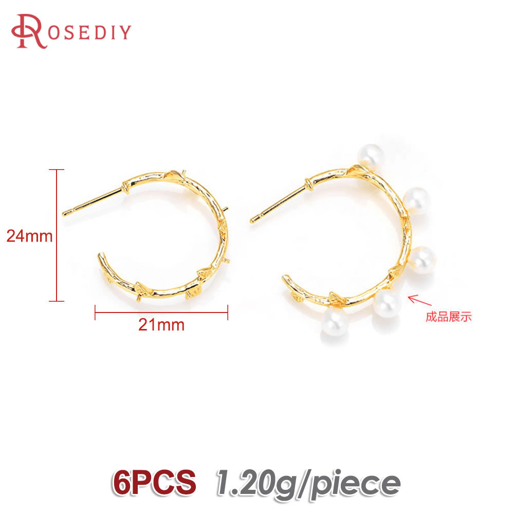 6PCS 18K Gold Color Brass with – Jewelry Making Earring Supplies recenzja i cena