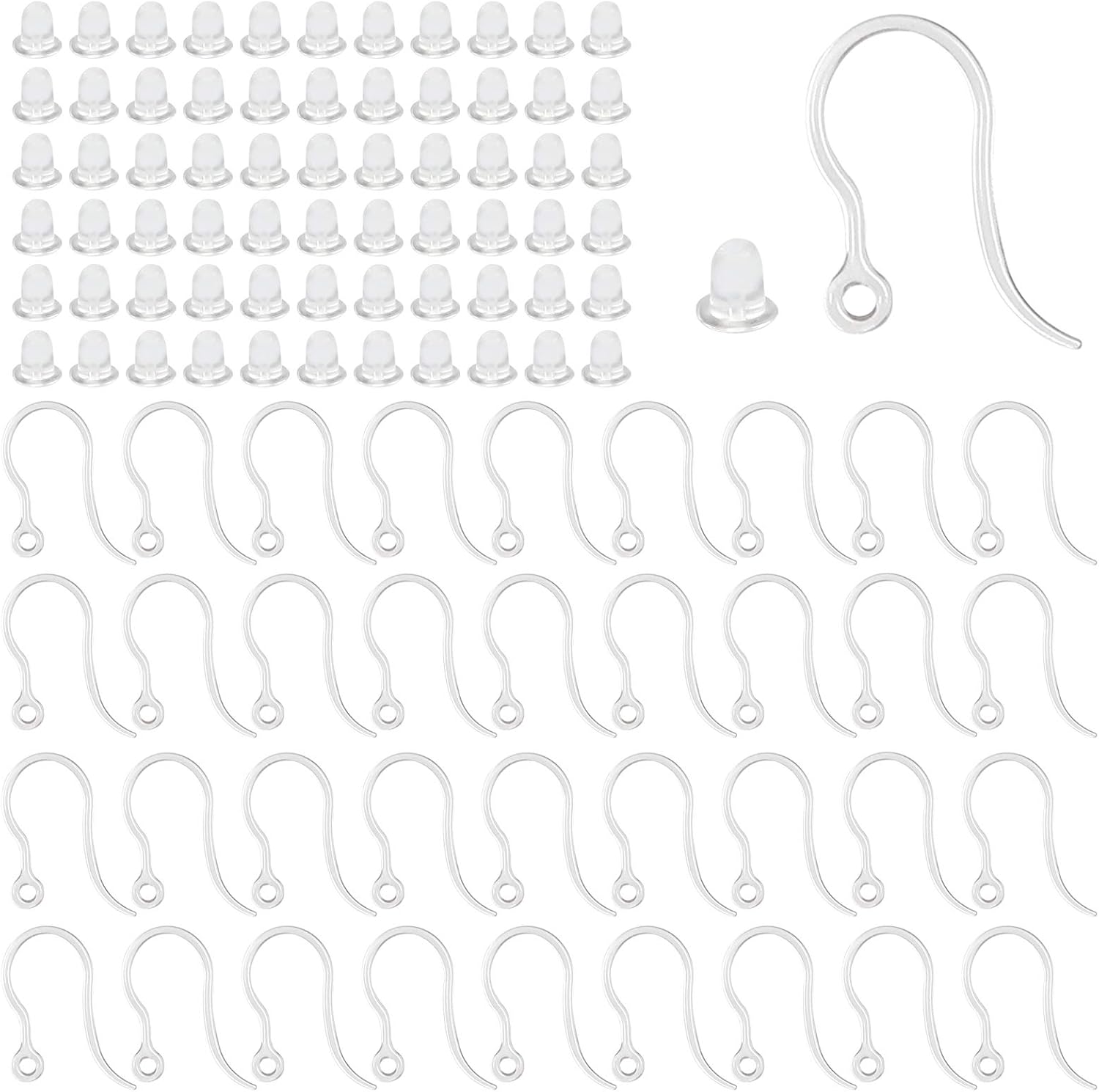 40pcs Clear Plastic Earring Ho – Jewelry Making Hardware recenzja i cena