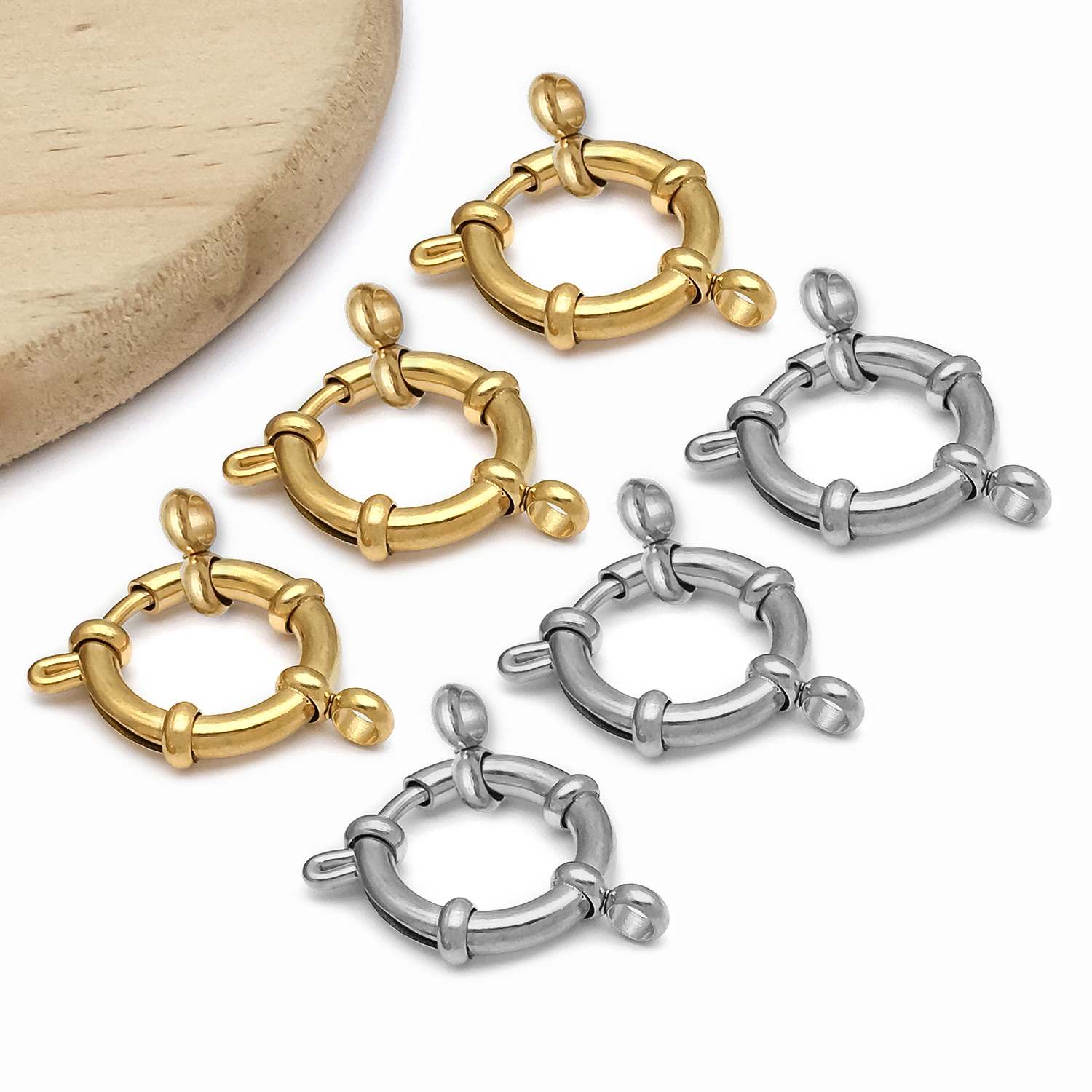 2pcs Stainless Steel Round Cla – Jewelry Making Hardware recenzja i cena